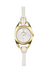 GO Women Crystals White Leather Strap