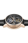 INGERSOLL Jazz Automatic Dual Time Black Leather Strap