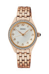 SEIKO NZD 775 Crystals Rose Gold Stainless Steel Bracelet