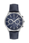 BEVERLY HILLS POLO CLUB Gents Dual Time Blue Leather Strap