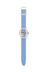 SWATCH Clearly Blue Striped Light Blue Silicone Strap