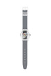 SWATCH Clearly Black Striped Grey Silicone Strap