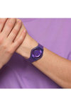 SWATCH Purple Time with Purple Biosourced Strap
