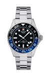 SWISS ALPINE MILITARY Master Diver Dual Time Silver Stainless Steel Bracelet
