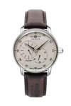 ZEPPELIN New Captain's Line Automatic Dual Time Brown Leather Strap