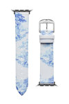 TED Seasonal Patterns Light Blue & White Leather Strap for APPLE Watches 38-40 mm