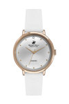 BEVERLY HILLS POLO CLUB Diamonds White Leather Strap