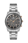 BEVERLY HILLS POLO CLUB Dual Time Silver Stainless Steel Bracelet
