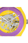 SWATCH Purple Rings Yellow Yellow Silicone Strap