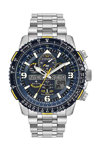 CITIZEN Promaster Skyhawk A-T Eco-Drive RadioControlled Dual Time Chronograph Silver Stainless Steel Bracelet