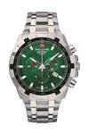 SWISS ALPINE MILITARY Star Fighter Chronograph Silver Stainless Steel Bracelet