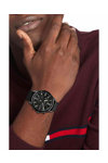 Tommy HILFIGER Casual Dual Time Black Leather Strap