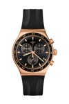 SWATCH Stain Sheen Chronograph Black Rubber Strap