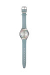 SWATCH Holiday collection Gleam Team Crystals Light Blue Leather Strap