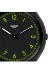 SWATCH Skin Irony Brushed Green Black Rubber Strap