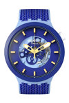 SWATCH Big Bold Bouncing Blue Two Tone Combined Materials Strap