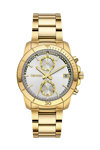 BREEZE Sparkly Crystals Chronograph Gold Stainless Steel Bracelet