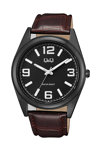 Q&Q Gents Brown Leather Strap