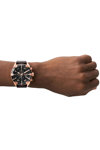 DIESEL Spiked Chronograph Black Leather Strap