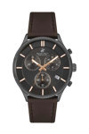 BEVERLY HILLS POLO CLUB Chronograph Brown Leather Strap