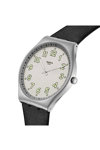 SWATCH Black Hepcat with Black Leather Strap
