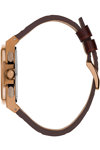 GUESS Collection Coussin Shape Chronograph Brown Leather Strap