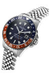 AQUADIVER Water Master III GMT Dual Time Silver Stainless Steel Bracelet