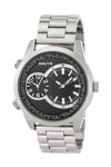 3GUYS Dual Time Silver Stainless Steel Bracelet