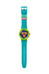 SWATCH Neon Wave Chronograph Turquoise Silicone Strap