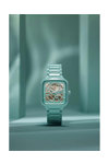 RADO True Square Diamonds Automatic Open Heart Turquoise Ceramic Bracelet (R27176712)